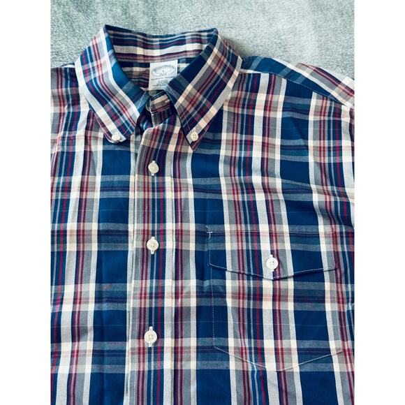 NWOT Brooks Brothers Size Large Slim Fit Plaid Long Sleeve Button Up Shirt Men - Picture 3 of 8